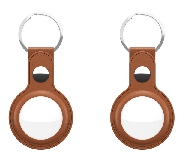 KeyBudz AirTag Keyring skórzane etui do AirTag tan 2 sztuki IEOKBAT2BR - 1172160 - zdjęcie